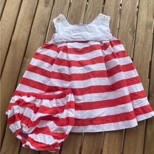 Baby kid set Dress + pants 12/18 months Jacadi red white